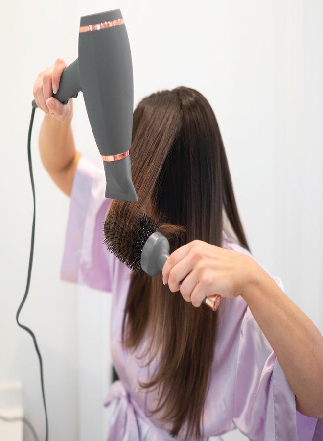 هيريتيج فرشاة شعر دائرية من السيراميك والأيونات الحرارية من هيريتيج، مقاس 54 مم - فرشاة تجفيف الشعر لجميع أنواع الشعر - رمادي داكن - Image 2